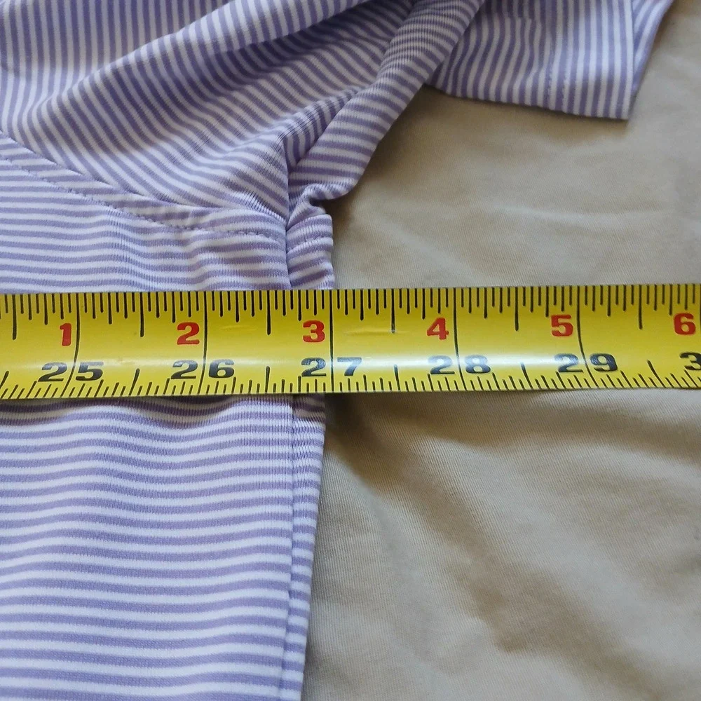 Greyson Polo Shirt Mens XXL Purple Striped Performance Golf Wolf Logo